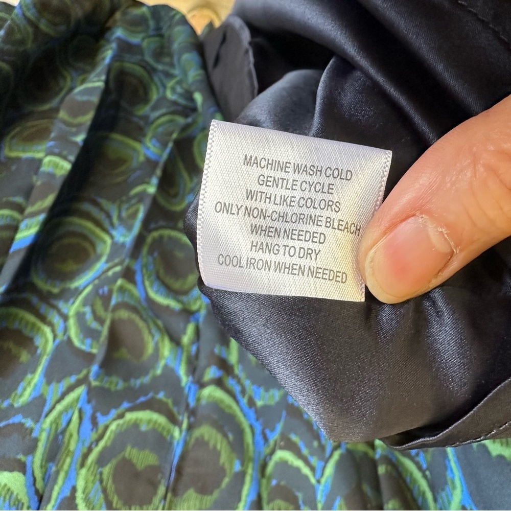 ModCloth peacock print pleated skirt - Picture 7 of 9